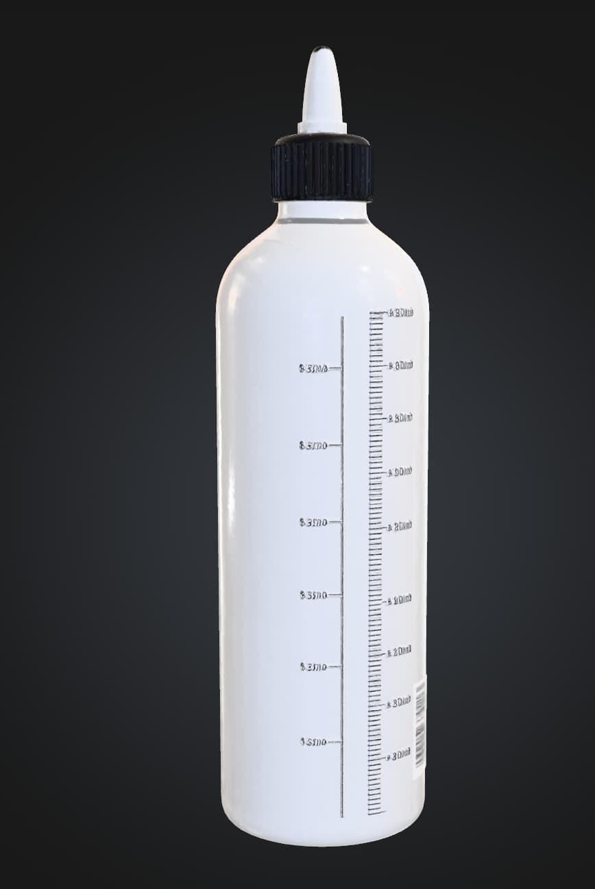 Graduated mixing bottle with measurement markings