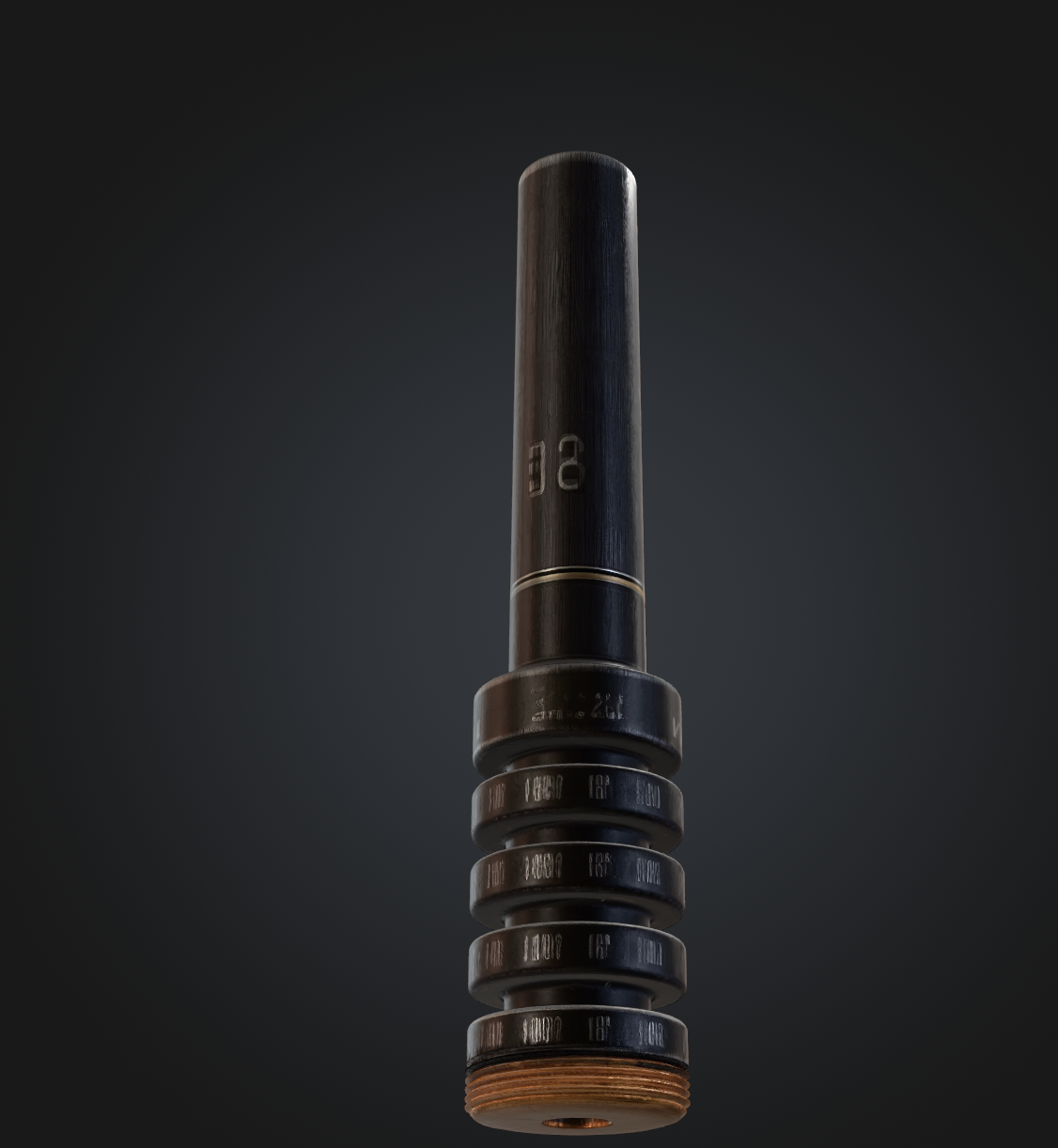 Dark metal vape mouthpiece component